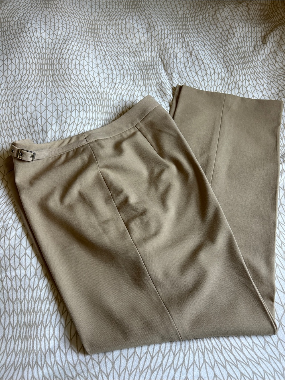 Petite Sophisticate Size 12 Wide-Leg Pants in Tan